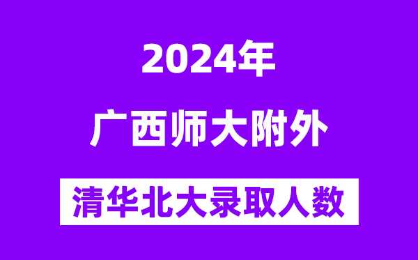 2024年广西师大附外考入清华北大人数是多少？附历年分数线